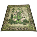 Green Batik Art Graphic Design Third Eye Shiva with Trishul & Om Tapestry | wildlotusbrand.com | @giftshopwestpalmbeach