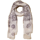 Achromatic Primordial Om & Ganesha Printed Scarf