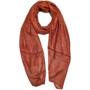 Red Primordial Om & Asian Symbols Printed Scarf
