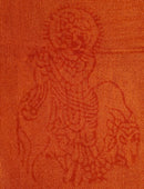 Red Orange Primordial Om & Asian Symbols Printed Scarf