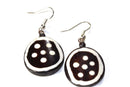 Tribal Flower Spiritual Symbols Bone & Horn Earrings