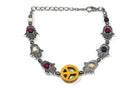 Yellow Hamsa Hands & Peace Bracelet