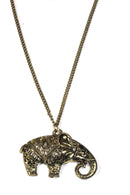 Antique Gold Festival Elephant Pendant Necklace | Wild Lotus
