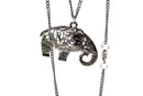 Oxidized Silver Festival Elephant Pendant Necklace | Wild Lotus
