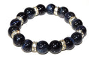 Royal Blue Agate & Pave Charms Yoga Bracelet