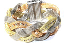 Multi Color Three Tone Sparkle Braid Bracelet