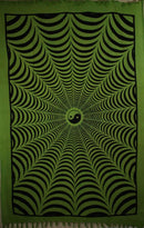 Green Trippy Yin Yang 3D Hand-loom Style Tapestry