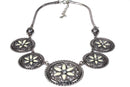 Silver Tone Five Flower Chakra Necklace | Wild Lotus
