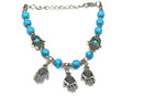 Turquoise Hand Of Fatima Beaded Charm Bracelet