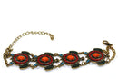 Red & Blue Colorful Bead Drop Turtle Bracelet