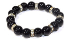 Black Agate & Pave Charms Yoga Bracelet