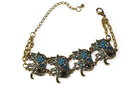 Two Tone Turquoise Colorful Bead Drop Elephant Bracelet