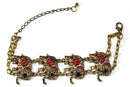 Red Colorful Bead Drop Elephant Bracelet