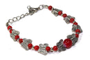 Silver Tone Band Of Butterflies Bracelet