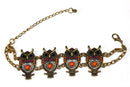 Orange Colorful Bead Drop Perched Owl Bracelet