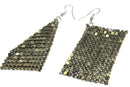 Forest Green Shimmer Mesh Earrings