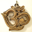 Small Sacred Om Symbol Wood Carving Wall Art