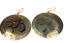 Gold Tone Grand Om Yoga Earrings