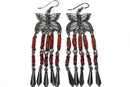 Coral Butterfly Dangler Earrings