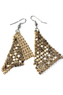 Gold Tone Shimmer Mesh Earrings