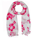 Pink Floral Pattern Pareo Beach Hawaiian Sarong Scarf