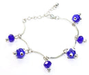 Evil Eye Beads & Blue Crystal Bracelet by Wild Lotus