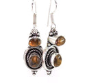 Tigers Eye Oval Stone Earrings