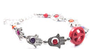 Pink Hamsa Hands & Peace Bracelet