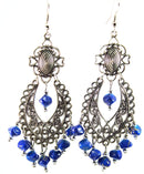 Caribbean Blue Breezy Skies Scroll Work Style Earrings