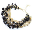 Black Three Tier Star Charm Bracelet