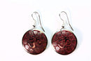 Terracotta Lotus Petals And Om Yoga Earrings