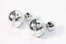 Silver Tone Love Ball Earrings