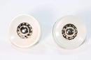 Off-White Button Stud Earrings