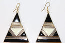 Black & White Egyptian Style Enamel Earrings