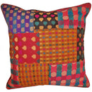 Indian Patchwork Silk Polka Dot Cushion Cover Design Home Accent Furnishing - 16 x 16 | Wild Lotus® | @wildlotusbrand