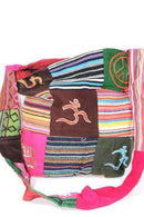 Mixed Symbols Durrie Patchwork & Pop Art Sling Jhola Bag | Wild Lotus